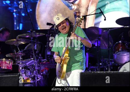 Milan Italie 21/07/2016 Carlos Santana concert à l'Assago Arène d'été Banque D'Images