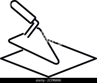 Icône de truelle inclinable. Contour de l'icône vecteur de truelle de tiler pour la conception de Web isolée sur fond blanc Illustration de Vecteur