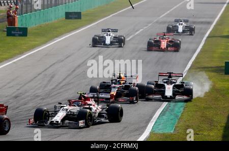 99 GIOVINAZZI Antonio (ita), Alfa Romeo Racing ORLEN C39, GROSJEAN Romain (FRA), Haas F1 Team VF-20 Ferrari, ALBON Alexander (tha), Aston Martin Red B. Banque D'Images