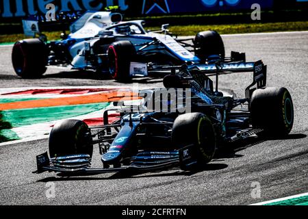HAMILTON Lewis (gbr), Mercedes AMG F1 GP W11 Hybrid EQ Power+, LATIFI Nicholas (CAN), Williams Racing F1 FW43, action pendant la Formule 1 Gran Premio Banque D'Images