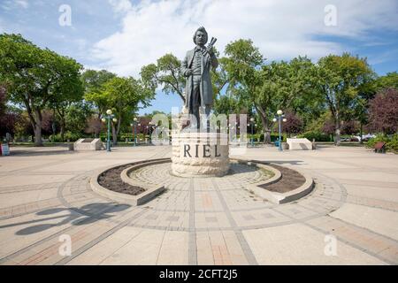 Statue Louis Riel, Assemblée législative, Winnipeg, Manitoba Banque D'Images