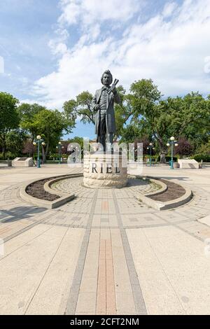 Statue Louis Riel, Assemblée législative, Winnipeg, Manitoba Banque D'Images