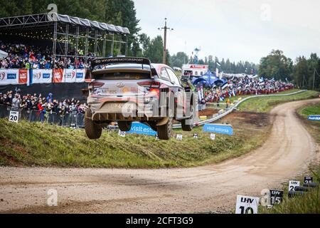 08 TANAK Ott (est), JARVEOJA Martin (est), Hyundai i20 coupé WRC, Hyundai Shell MOBIS WRT, action lors du rallye 2020 Estonie, 4e tour du 2020 Banque D'Images