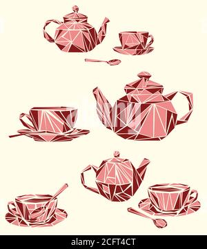 Une tasse de thé, les options de solutions graphiques, logo, couleur, vecteur, illustration, isolation, thé, chinois, thé, thé, tasse, noggin, théière, thé-boisson Illustration de Vecteur