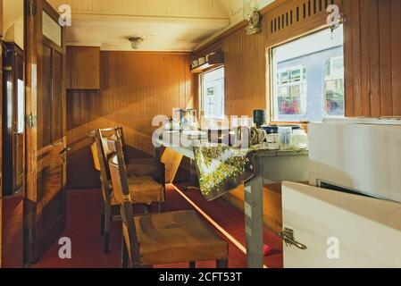 Intérieur de l'ancien wagon cuisine Banque D'Images