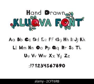 Police de caractères décoratifs dessinés à la main lettres ABC, lettres vectorielles de l'alphabet. Motif typographique manuscrit. Caricature drôle de lettres en gras pour le logo, l'affiche Illustration de Vecteur