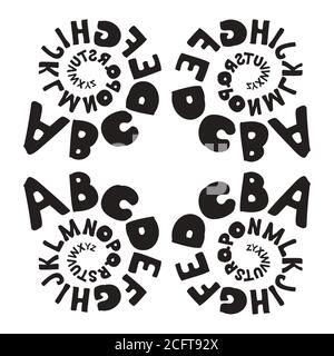 Motif isolé en spirale de l'alphabet. Illustration du vecteur de lettre. Fond d'écran de motif. Typographie Illustration de Vecteur