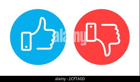 Symboles aime et n'aime pas Illustration de Vecteur
