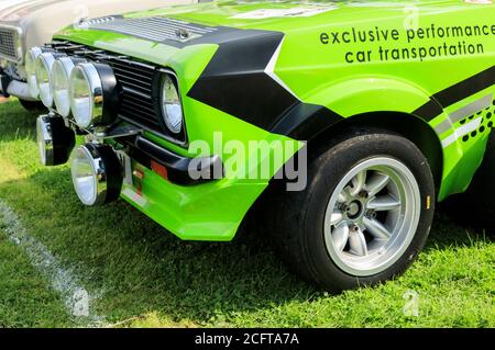 1979 Ford Escort Mark 2 Rally car aile avant. Hebden Bridge Vintage Weekend 2019. Banque D'Images