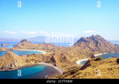 Vue de l'île de Padar dans le parc national de Komodo, Nusa Tenggara est, Indonésie Banque D'Images