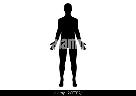 Une figure humaine stylisée unisex en silhouette debout Illustration de Vecteur