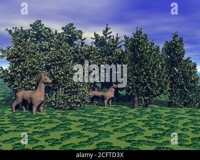 Rehe im Wald Banque D'Images