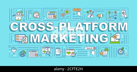 Bannière de concepts de marketing multi plates-formes Illustration de Vecteur