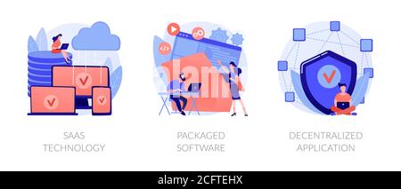 Illustrations vectorielles de concepts abstraits de service d'applications. Illustration de Vecteur