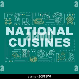Bannière « National cuisines Word concepts » Illustration de Vecteur