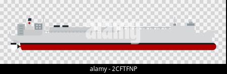 Illustration d'une icône à plan vectoriel de navire d'hôpital isolée Illustration de Vecteur