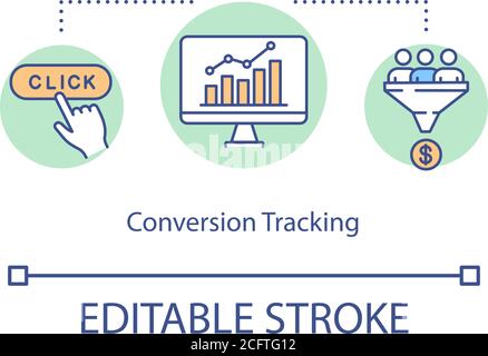Icône de concept de suivi de conversion Illustration de Vecteur