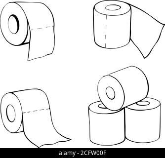 Rouleaux de papier toilette de style Doodle Illustration de Vecteur