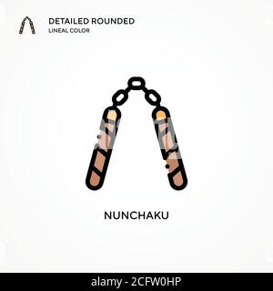 Icône de vecteur Nunchaku. Concepts modernes d'illustration vectorielle. Facile à modifier et à personnaliser. Illustration de Vecteur