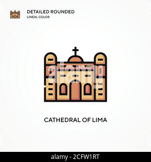 Icône de vecteur de la cathédrale de lima. Concepts modernes d'illustration vectorielle. Facile à modifier et à personnaliser. Illustration de Vecteur