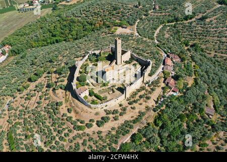 Vue aérienne du château de Montecchio Vesponidefault Banque D'Images