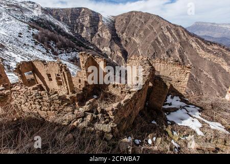 Ancienne ville abandonnée de Gamsutl République du Dagestan, Russie Banque D'Images