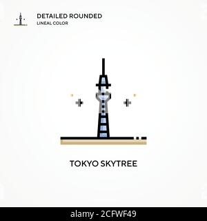 Icône Tokyo skytree Vector. Concepts modernes d'illustration vectorielle. Facile à modifier et à personnaliser. Illustration de Vecteur