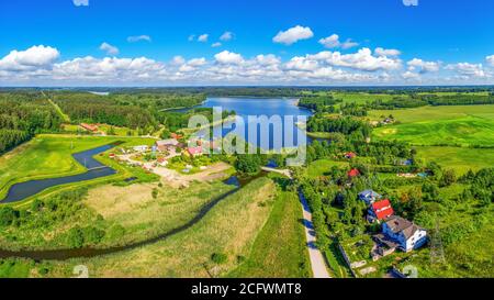 Vue aérienne de Tumiany à Warmia Banque D'Images