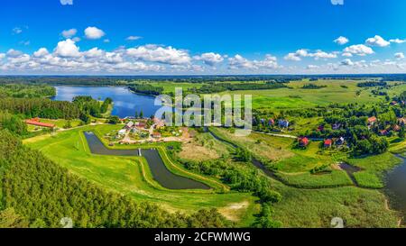 Vue aérienne de Tumiany à Warmia Banque D'Images