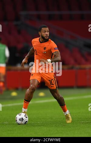 Amsterdam, pays-Bas. 7 septembre 2020. Memphis Delay (pays-Bas) lors du match de l'UEFA Nations League 2020-2021 entre les pays-Bas 0-1 Italie à Amsterdam Arena le 07 septembre 2020 à Amsterdam, pays-Bas. Credit: Maurizio Borsari/AFLO/Alay Live News Banque D'Images