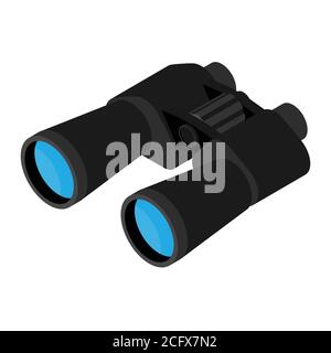 Illustration vectorielle binoculaire grise, jumelles isolées, icône de jumelles, découverte Illustration de Vecteur