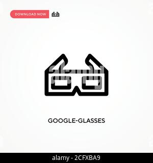 Icône de vecteur simple de Google-lunettes. Illustration moderne et simple à vecteur plat pour site Web ou application mobile Illustration de Vecteur