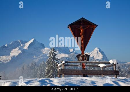 Géographie / Voyage, Allemagne, Bavière, Garmisch- Partenkirchen, vue sur l'Alpspitze (pic), Garmisch-, Additional-Rights-Clearance-Info-non-disponible Banque D'Images