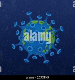 Coronavirus, covid-19, cellule microscopique Banque D'Images