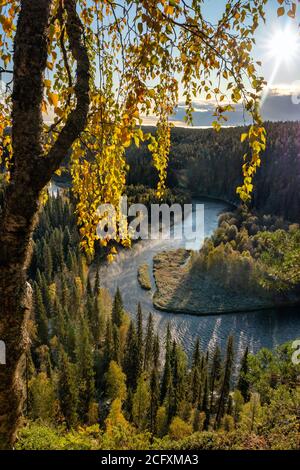 Vue sur l'automne dans le parc national d'Oulanka Banque D'Images