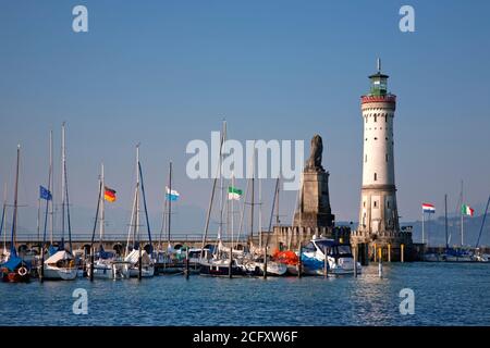 Géographie / Voyage, Allemagne, Bavière, Lindau, nouveau phare à Lindau, Lac de Constance, Westallgaeu (W, droits-supplémentaires-autorisation-Info-non-disponible Banque D'Images