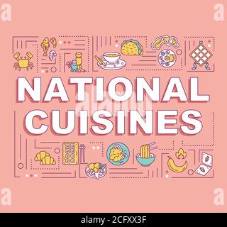 Bannière « National cuisines Word concepts » Illustration de Vecteur