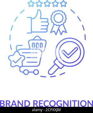 Icône de concept de reconnaissance de la marque Illustration de Vecteur