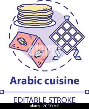 Icône du concept de cuisine arabe Illustration de Vecteur