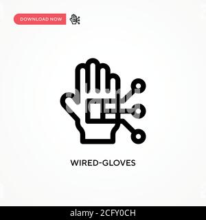 Wired-gloves simple vector Icon. Illustration moderne et simple à vecteur plat pour site Web ou application mobile Illustration de Vecteur