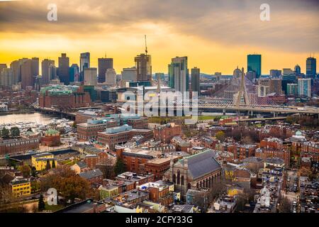 Bostom, Massachusetts, États-Unis, vue sur la ville depuis Bunker Hill. Banque D'Images