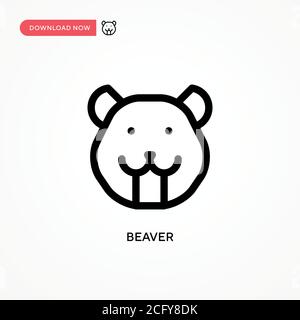 Icône de vecteur simple Beaver. Illustration moderne et simple à vecteur plat pour site Web ou application mobile Illustration de Vecteur