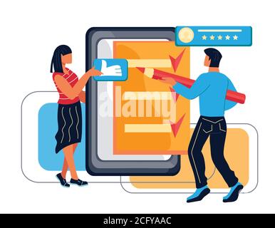 Questionnaire de vote en ligne et concept de feedback d'entreprise. FAQ et expérience utilisateur. Illustration de Vecteur