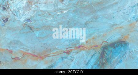 Fond de texture en marbre bleu onyx, carreaux de marbre naturel pour carreaux de sol et de mur en céramique, eau bleue dans la piscine surface d'eau ondulée Banque D'Images