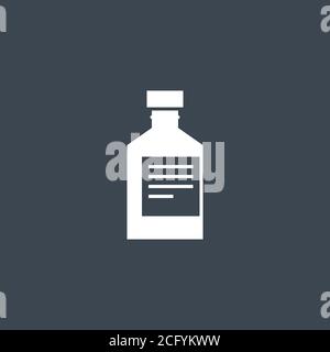 Icône de glyphe vectoriel lié à la bouteille médicale. Illustration de Vecteur