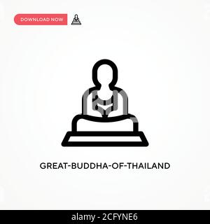 Grand-bouddha-de-thaïlande simple icône de vecteur. Illustration moderne et simple à vecteur plat pour site Web ou application mobile Illustration de Vecteur