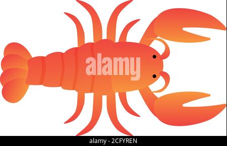Vue de dessus homards Icon. Dessin animé de la vue de dessus homards vector icône pour la conception de sites Web isolé sur fond blanc Illustration de Vecteur