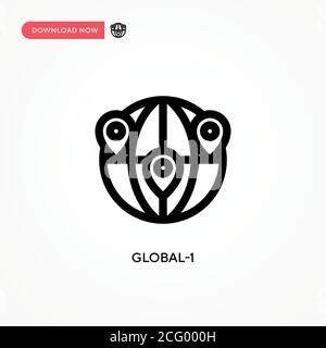Global-1 icône de vecteur simple. Illustration moderne et simple à vecteur plat pour site Web ou application mobile Illustration de Vecteur