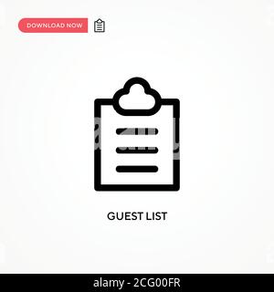 Icône de vecteur simple de la liste des invités. Illustration moderne et simple à vecteur plat pour site Web ou application mobile Illustration de Vecteur