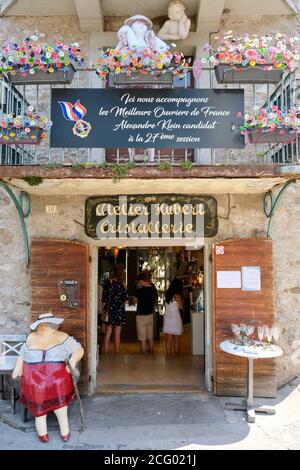 France, haute Savoie, le Chablais, Yvoire, les plus Beaux villages de France (les plus beaux villages de France), atelier Hubert Cristal Banque D'Images